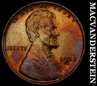 1932-D Lincoln Wheat Cent- Rainbow Toned Choice Gem Brilliant Unc+++ #i8163