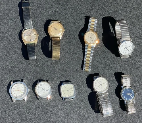 VINTAGE MENS TIMEX WATCH LOT PARTS REPAIR