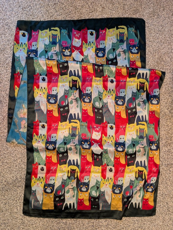 Cats Silky Rectangular Scarf  XLarge 26"x70"