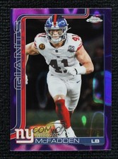 2025 Topps Chrome Purple Lava Refractor 49/75 Micah McFadden #232 0xh3