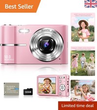 Easy-to-Use 1080P Vlogging Camera with Built-in Light & 32GB Card for Beginners