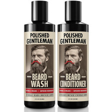 Beard Wash and Conditioner Set - Softens and Strengthens - Beard Shampoo with Gr