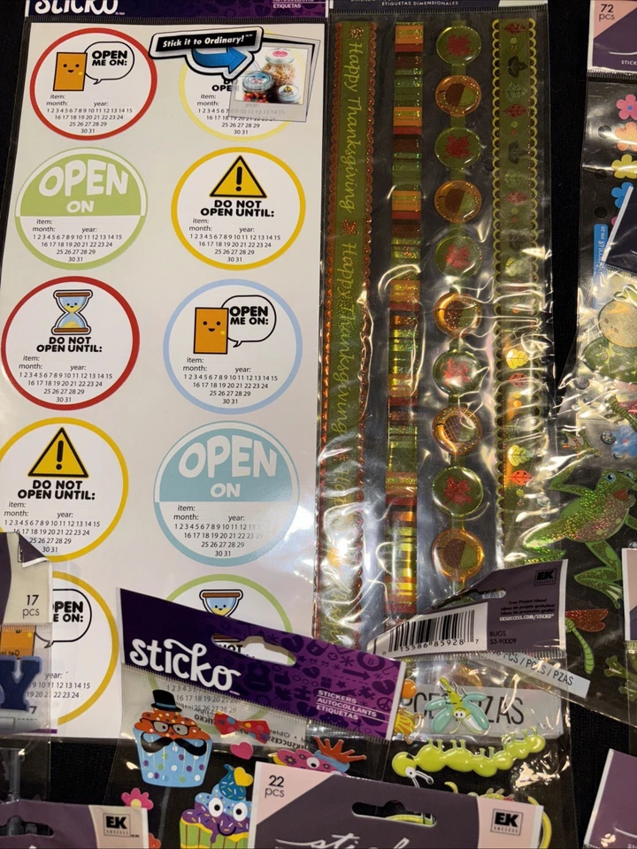 Huge Lot Sticko Scrapbooking Stickers Crafts 30 Packs New - Image 2 of 4