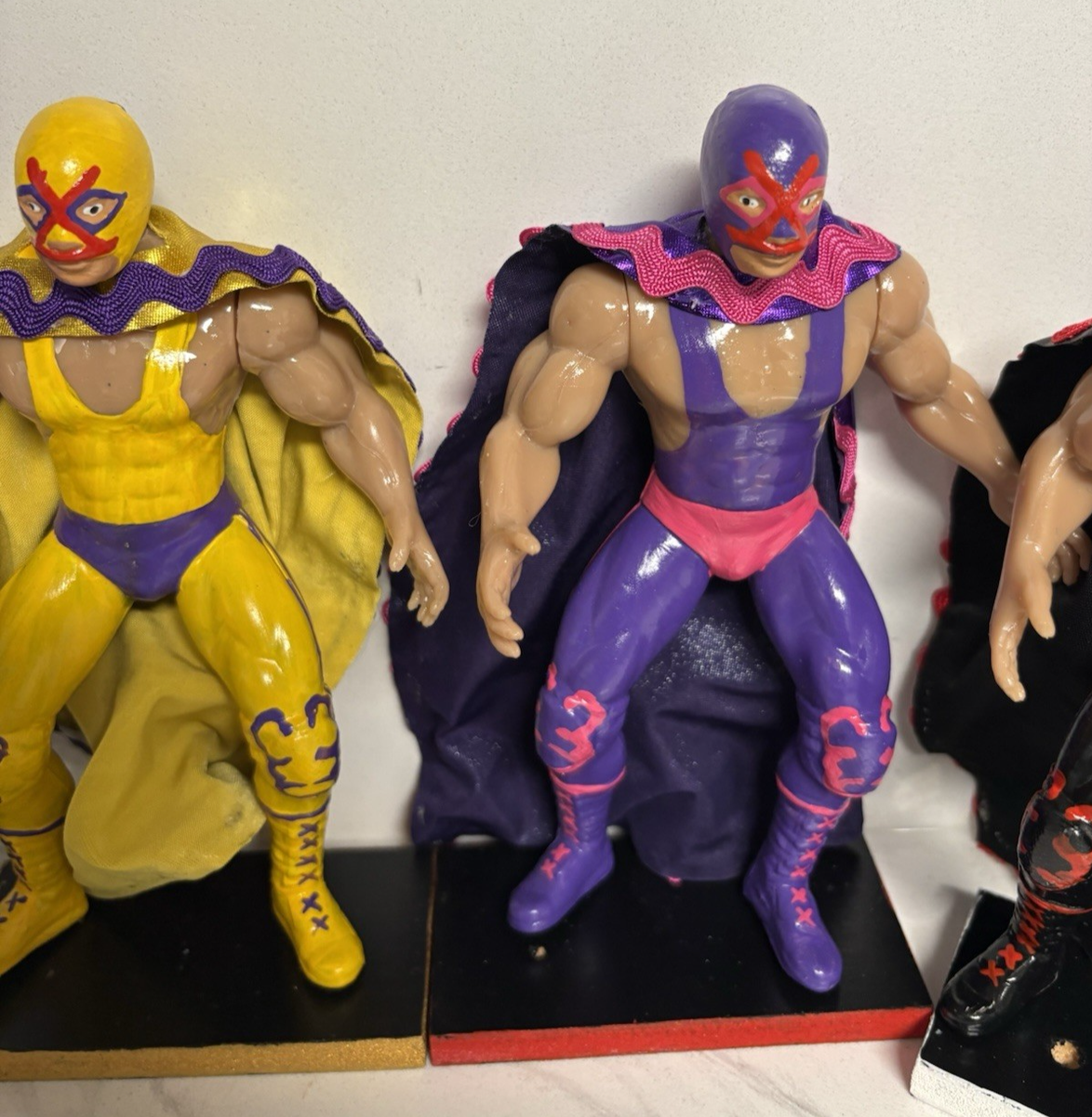 Los Villanos I–V Mexican Luchadores Figures Set Lot of 5 • Classic