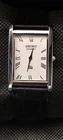 Vintage SEIKO Slim Quartz White Dial Tank Style Leather Strap Wrist Watch