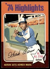 Hank Aaron 1975 Topps #1 Atlanta Braves