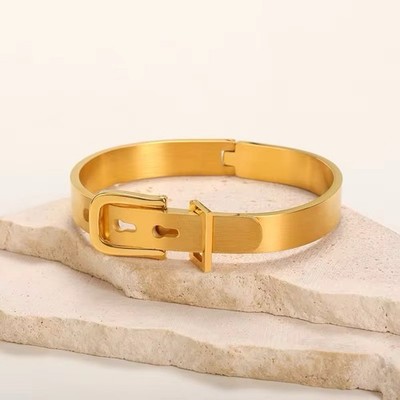 Sterling Silber 925 Damen Gürtelschnalle Armreif in Gold Rhodium & Geschenktüte ''