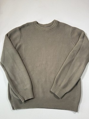 Pact Sweater Mens Large Beige 100% Organic Cotton Knit Crewneck Pullover Outdoor