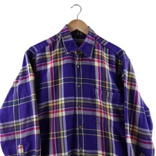 Bullock Jones San Francisco Mens M Plaid Flannel Button Down Shirt Made in USA