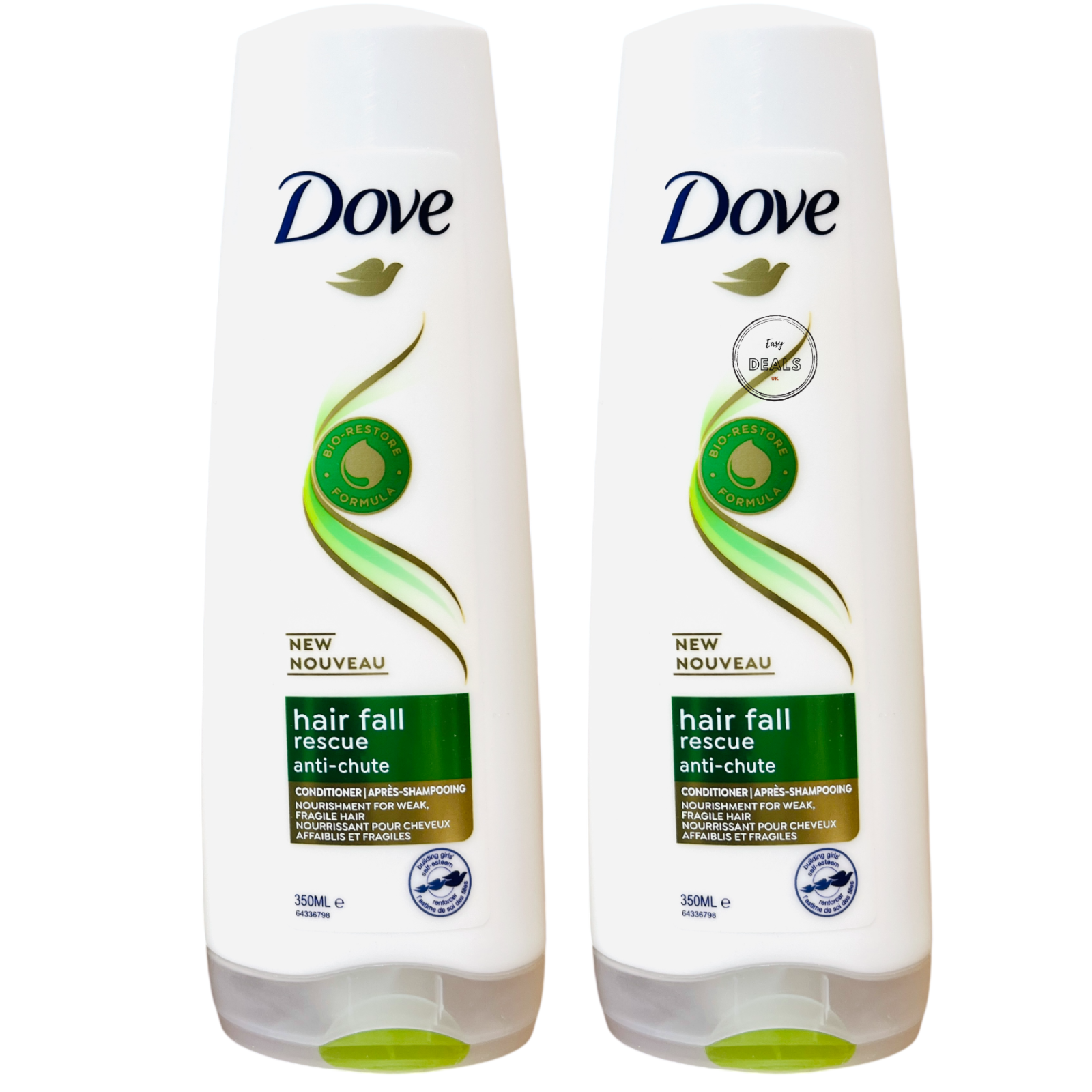 2 Pcs Combo - Dove Hair Fall Rescue Shampoo 400ml & Conditioner 350ml- FREE POST - Image 2