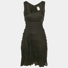 VJC by Versace Black Jersey Ruched Detail Dress M