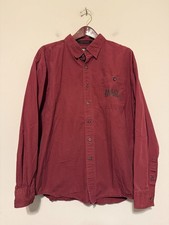 Harley Davidson Racing Shirt Red XL Long Sleeve Button Up Mechanic Mens