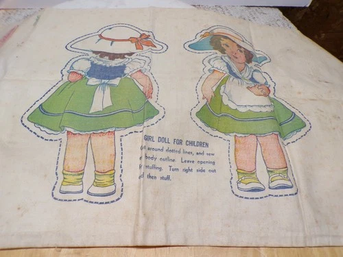 White Pilot Flour Sack W/Cutout Doll Beaver Valley Milling Des Moines Iowa