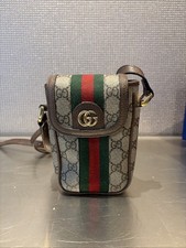 Borsa a tracolla Gucci Ophidia con patta porta telefono GG rivestita in tela