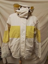Quiksilver Skijacke weiß gelb, mit Kapuze, Größe M - Z#4456