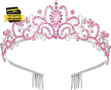 Sparkling Crystal Princess Tiaras for Women Girl Crown Queen Headband Fashion He