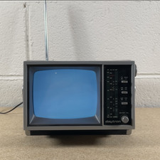 VTG 1985 Daytron Portable B W Black and White Television / Radio Combo Tested
