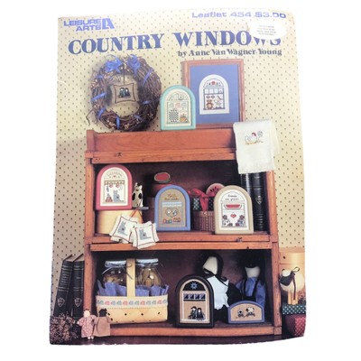 Vintage Cross Stitch Patterns, Country Windows by Ann Van Wagner Young Leaflet 4