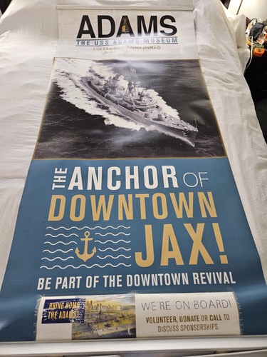 ⚓ USS Charles F. Adams Museum Vinyl Pull-Down Display – 72” x 33” 🚢🇺🇸