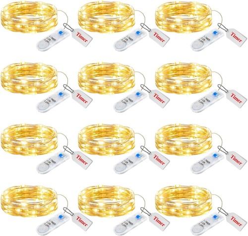 Flexible Silver Wire Fairy Lights - 7ft 20 LED Timer String Lights for Crafting - Picture 3 of 9