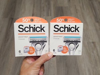 12 Schick Quattro Titanium Diamond Cartridges Razor Blades Refill New In Box