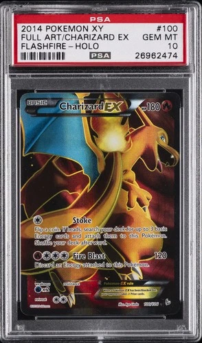 2014 POKEMON XY FLASHFIRE #100 FULL ART/CHARIZARD EX PSA 10
