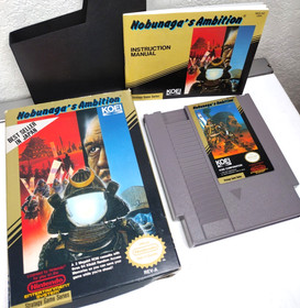 VTG 1989 Nintendo NES Japan Nobunaga's Ambition Video Game w Box & Booklet KOEI