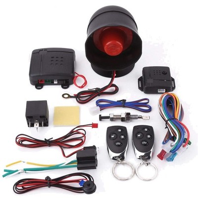Car Alarm System Universal Car Alarm Security System Keyless Entry with 2 Rem...