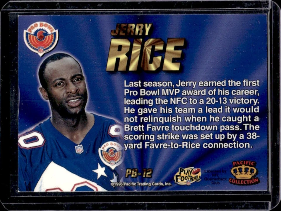 1996 Pacific Invincible Jerry Rice Pro Bowl #PB-12 49ers - Image 2 of 2