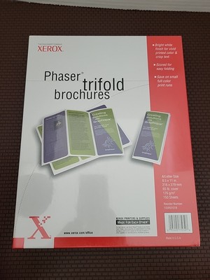 Xerox Phaser Trifold Brochures Paper 150 Sheets 8.5 x 11 Inches New Sealed 