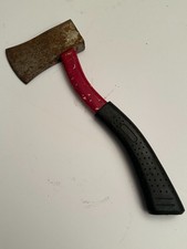 Vintage Sports Or Camping Hatchet, Red Fiberglass Handle And A Black Rubber Grip