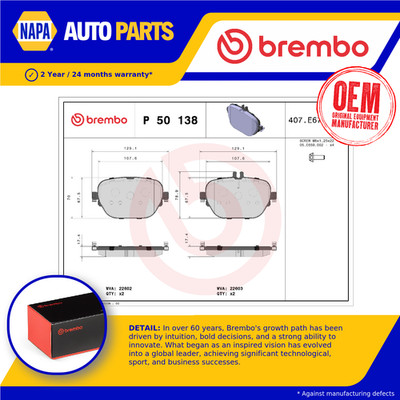 Brake Pads Set fits MERCEDES EQC400 N293 Rear 19 to 23 EM780.998 Brembo Quality