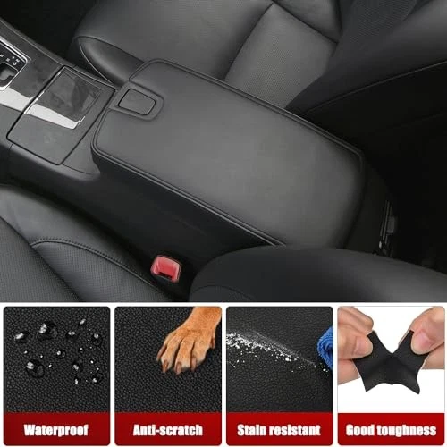 Center Console Armrest Cover for Lexus ES350 2007-2009, Black Vinyl Leather Foto 4 de 4