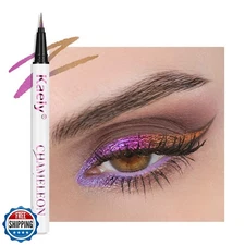 evpct Chameleon Duo Chrome Liquid Eyeliner, Light Dark Purple Glitter Metalli