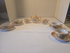 13 Pc. Tea Childs Tea Set Hand Painted Made In Japan.  10 