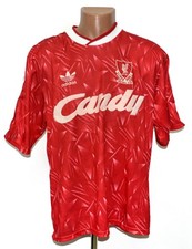 LIVERPOOL ENGLAND 1989/1990/1991 HOME FOOTBALL SHIRT JERSEY ADIDAS SIZE L ADULT