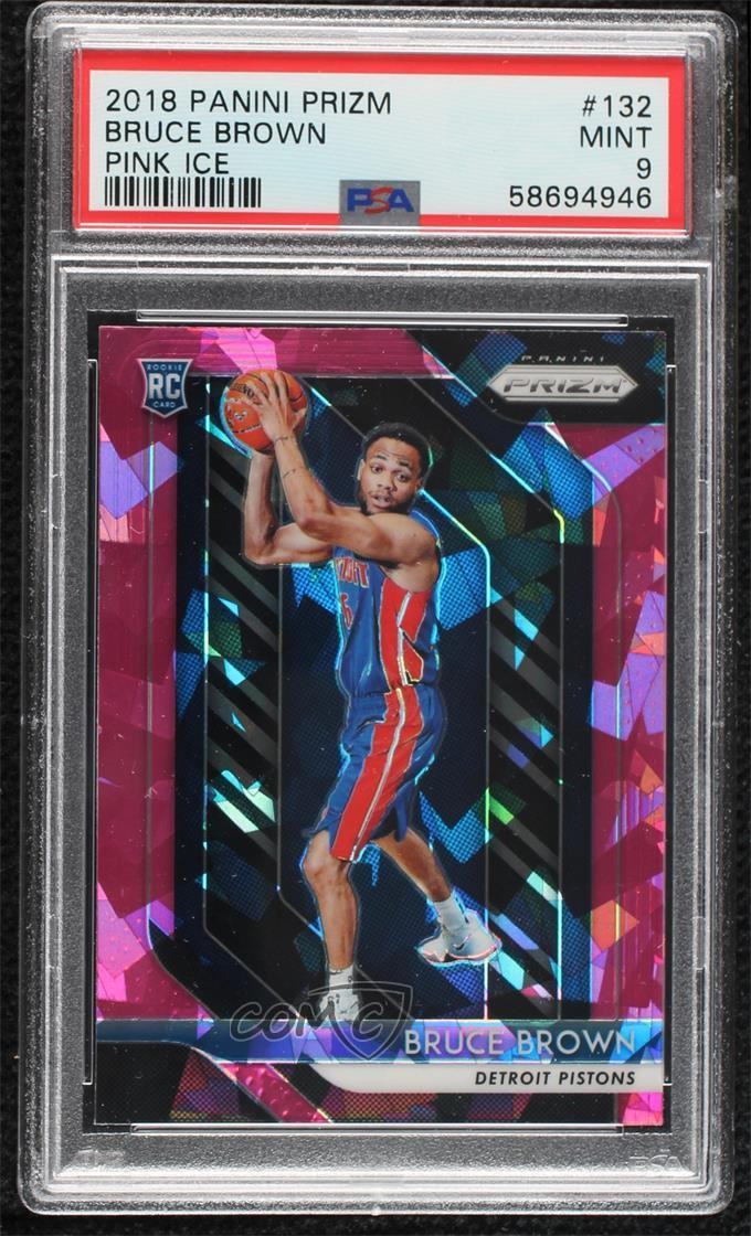 2018-19 Panini Prizm Pink Ice Prizm Bruce Brown #132 PSA 9 MINT Rookie RC 17a5