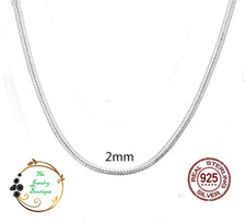 Sterling Silver .925 Chain Necklace Snake 20 Inch