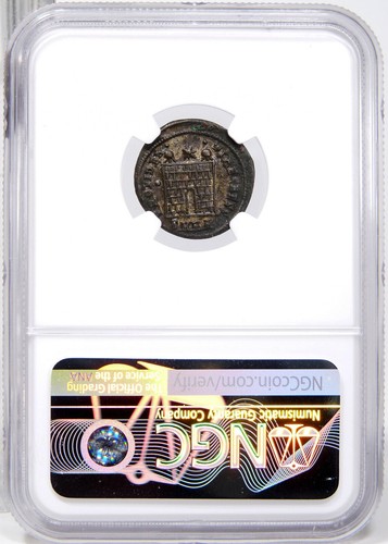 Constantino II Hijo de "el Grande" Certificado NGC XF. Moneda romana Campgate plateada - Imagen 6 de 10