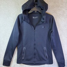 Under Armour Swacket Hoodie Womens Medium Black Fitted Full Zip Fleece Jacket
