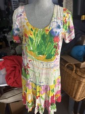 JAMS WORLD Hattie Dress Womens Medium Summer Garden Floral Hawaiian Vintage Y2k