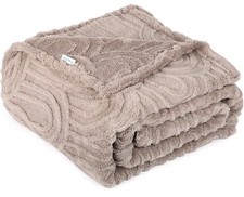 Chicute Dog Blanket 60x80in for Medium Dogs Washable Fluffy Soft Coral Brown