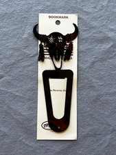 Lazart Metal Bookmark Buffalo Skull Feathers Laser Cut Made in USA NOS Western