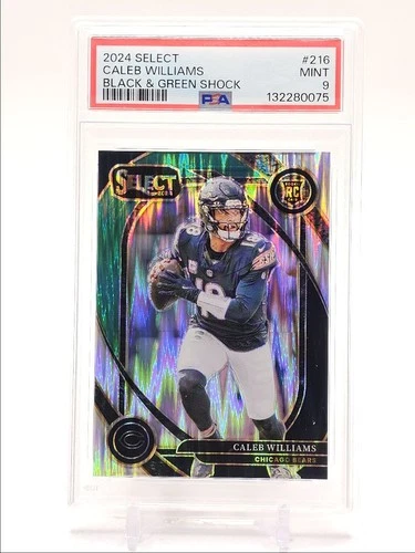CALEB WILLIAMS 2024 SELECT CLUB LEVEL ROOKIE BLACK GREEN SHOCK RC PSA 9 Q2756