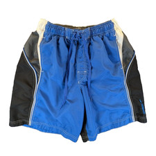 Speedo Swim Trunks Men's Large Activewear Blue Traditional Full Size Shorts Mesh