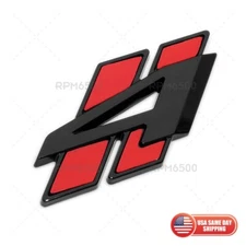CUSTOM PAINT Black & Red 4 Liftgate Emblem Badge Fit 18-24 Durango Charger