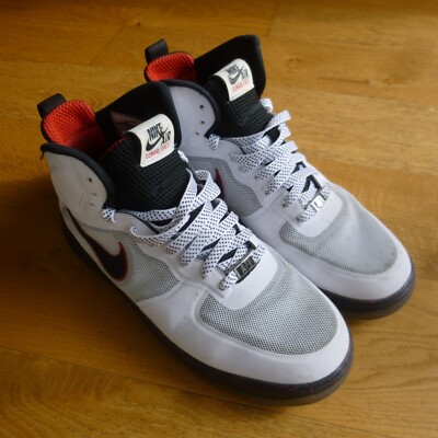 Nike Lunar Force I 1 Fuse Mid Hi Sneaker Weiß Schwarz Rot Herren UK 8,5 EUR 43