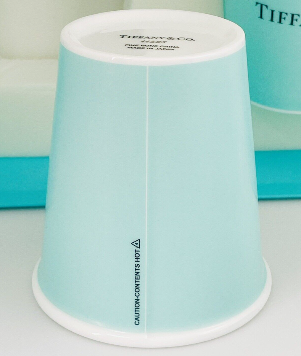 Tiffany & Co 10 Ounce Blue Paper Coffee Cup Everyday Objects Bone