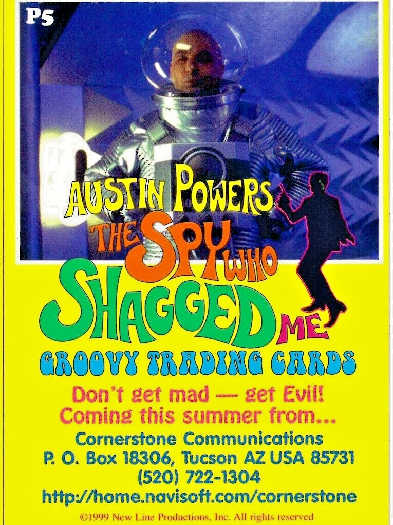 1999 Cornerstone Austin Powers The Spy Who Shagged Me Promo Cards - P2 P3 P4 P5 - Picture 10 of 10