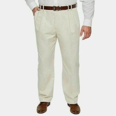 Izod Mens Pants Izod Pleated Pants American Chino Double-Pleated